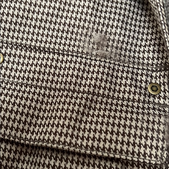 North Face Brown/beige Houndstooth Ski Jacket with faux fur hood - Picture 5 of 8